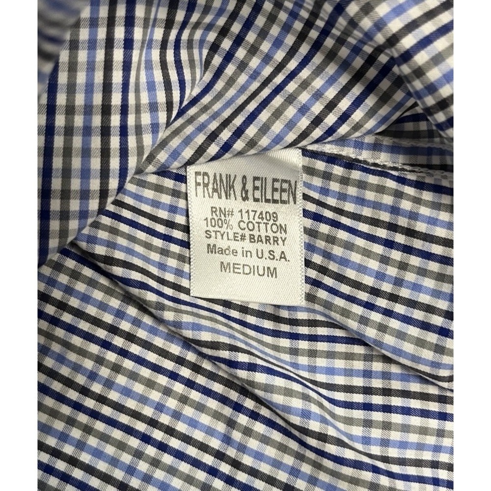 Frank & Eileen Button Up Shirt Womens Medium Blue Plaid Barry Cotton Button Up - Picture 7 of 10